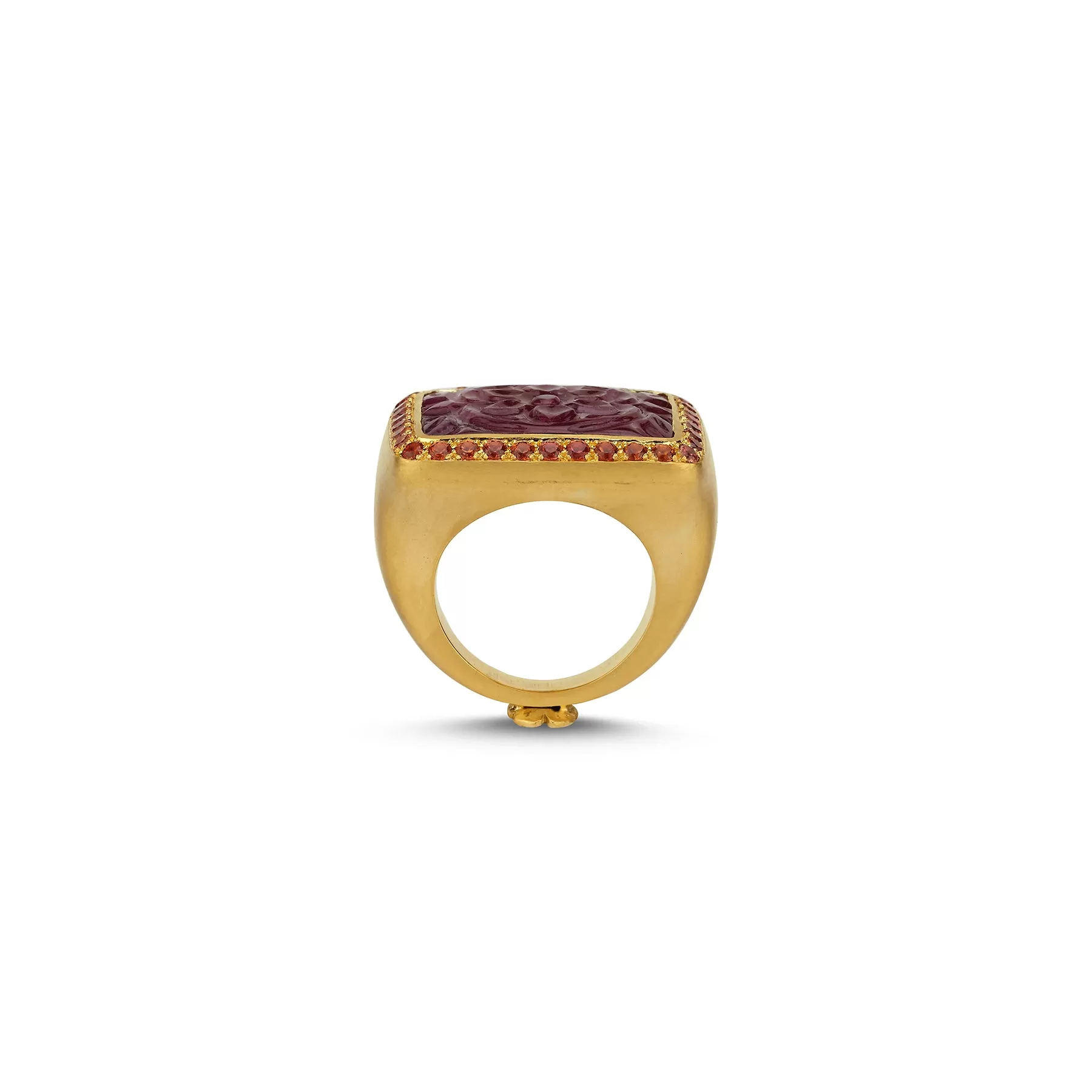 FLORIANA CARVED RUBY SIGNET RING