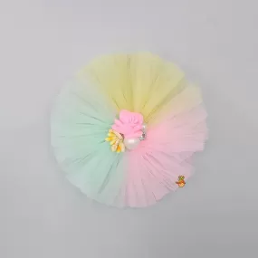 Flower Adorned Multicolour Hair Clip