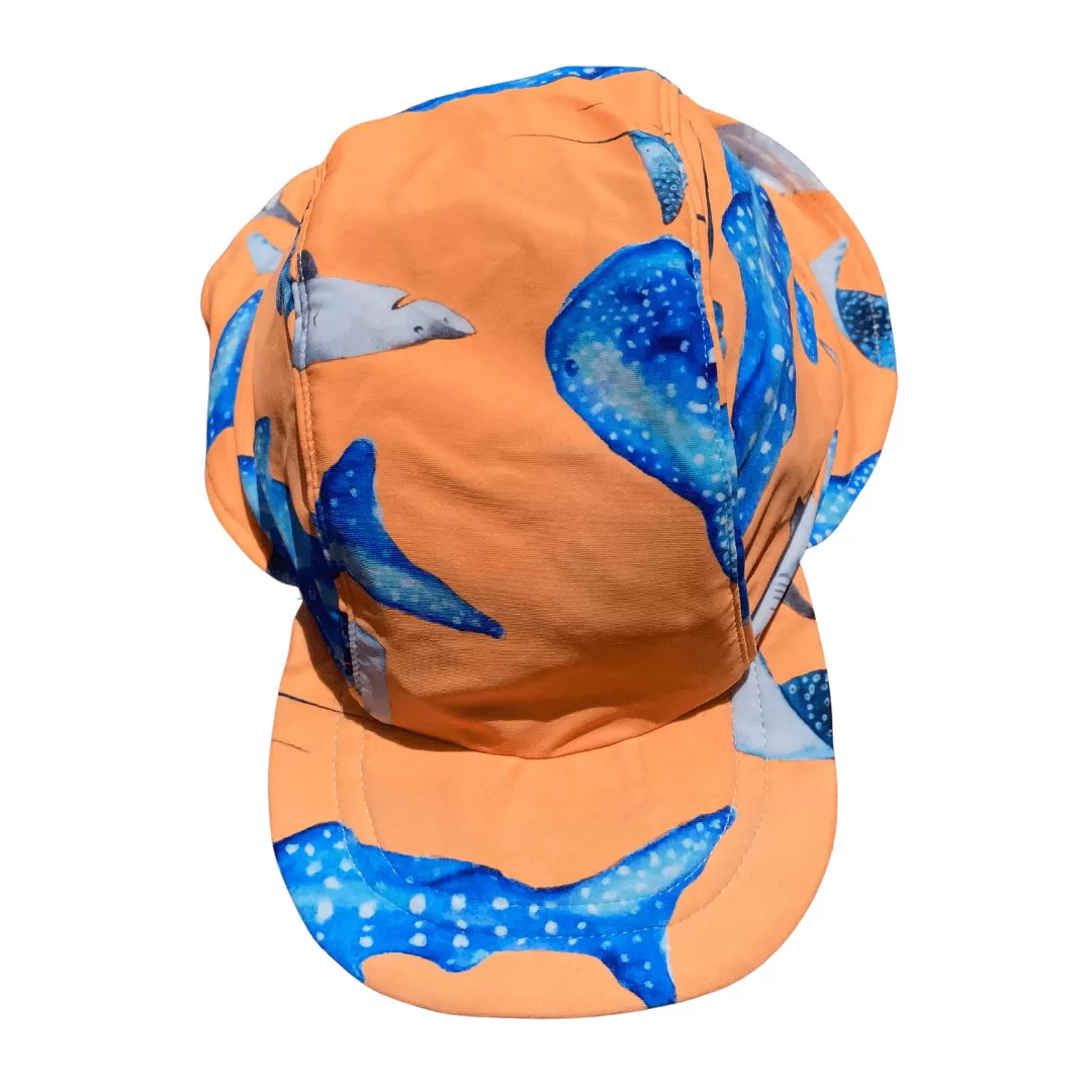 Fluro Orange Sharks Swim Hat