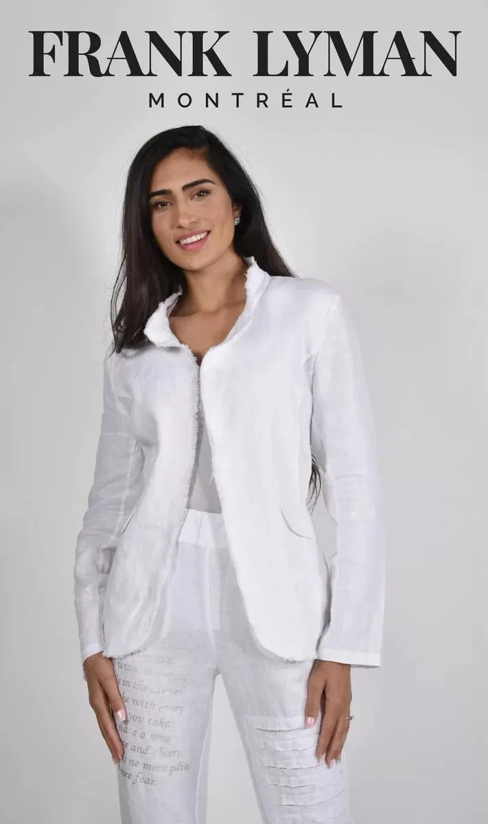 Frank Lyman White Woven Jacket Style# 226176U