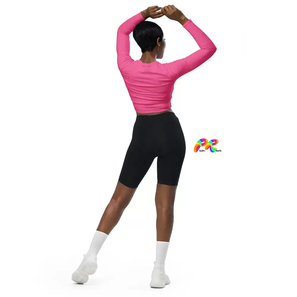 Fuschia Recycled Festival Gym Crop Top