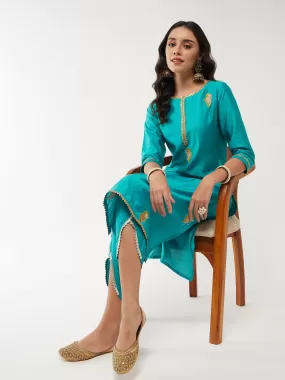 Fusion Embroidered Pastel Kurta