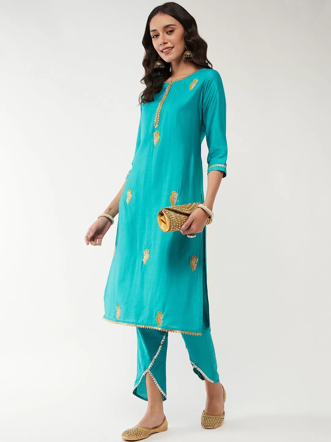 Fusion Embroidered Pastel Kurta