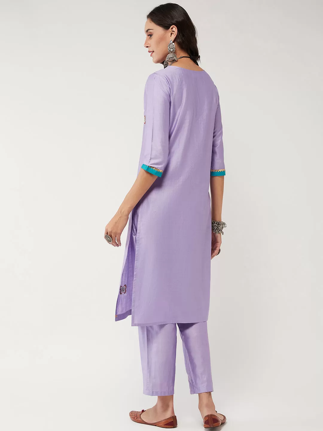 Fusion Embroidered Placket Kurta