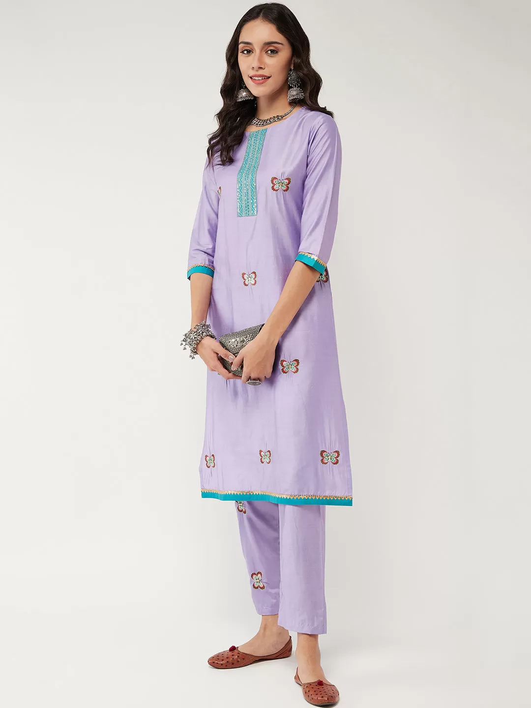 Fusion Embroidered Placket Kurta