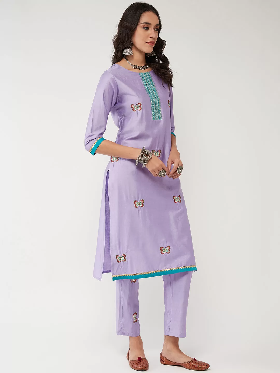 Fusion Embroidered Placket Kurta