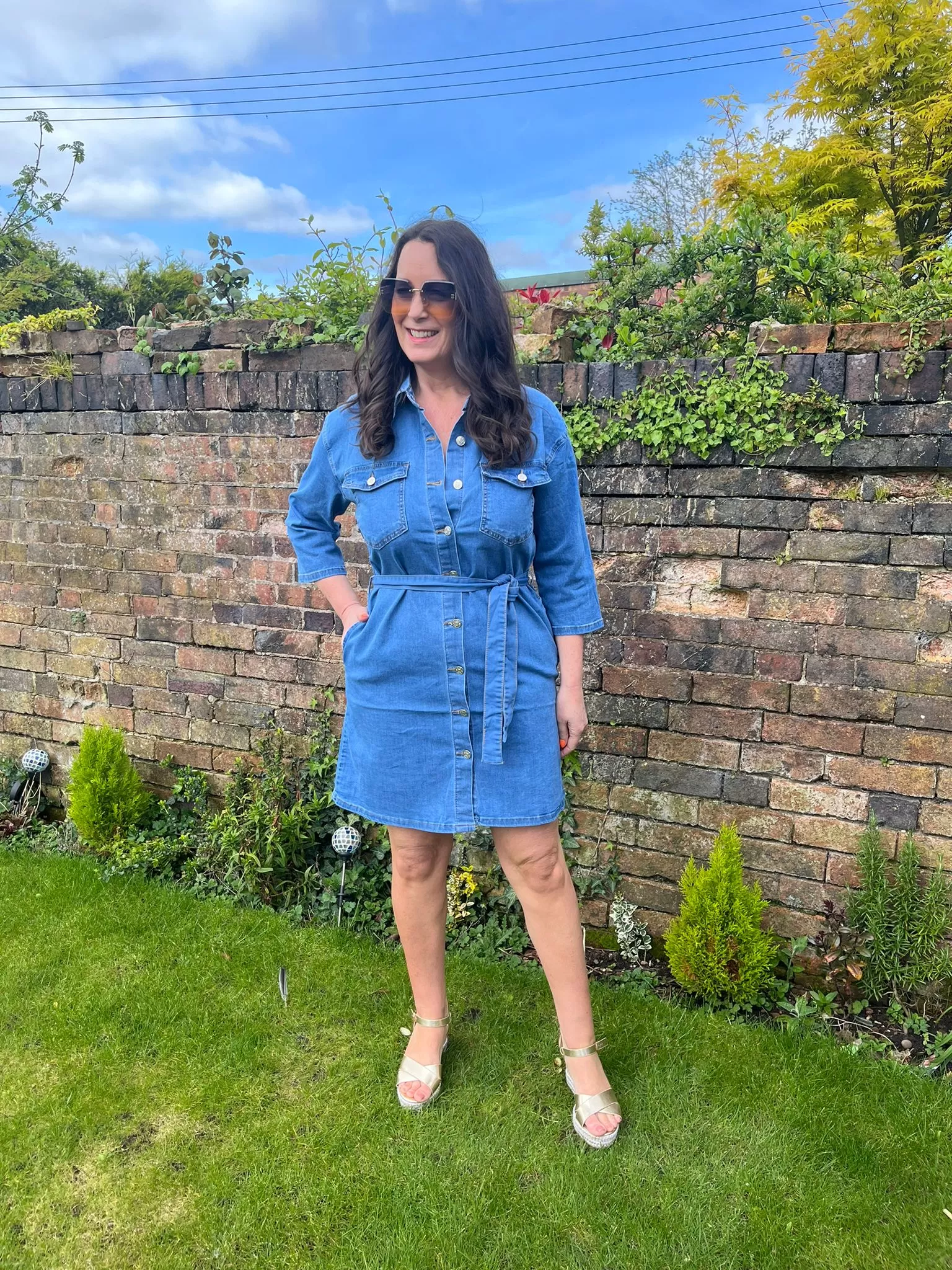 GIGI G-Smack Belted Denim Shirt Dress