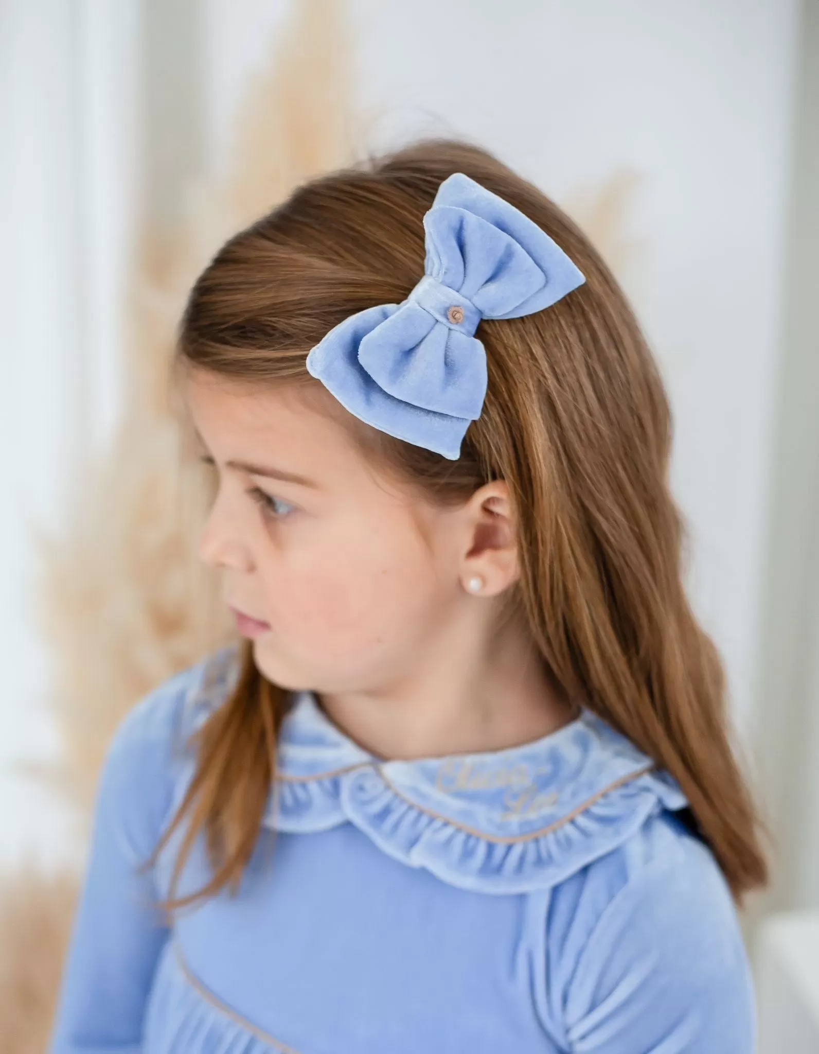 Girls Blue Luxe Hairbow