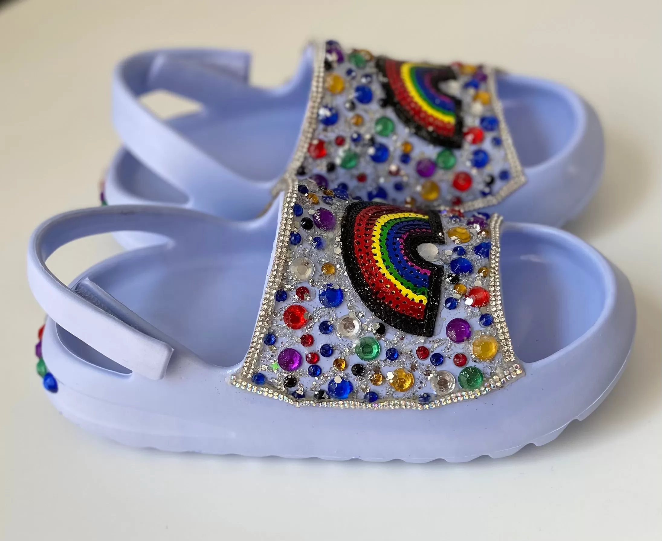 GIRLS EDIBLE RAINBOW BLUE SLIDES