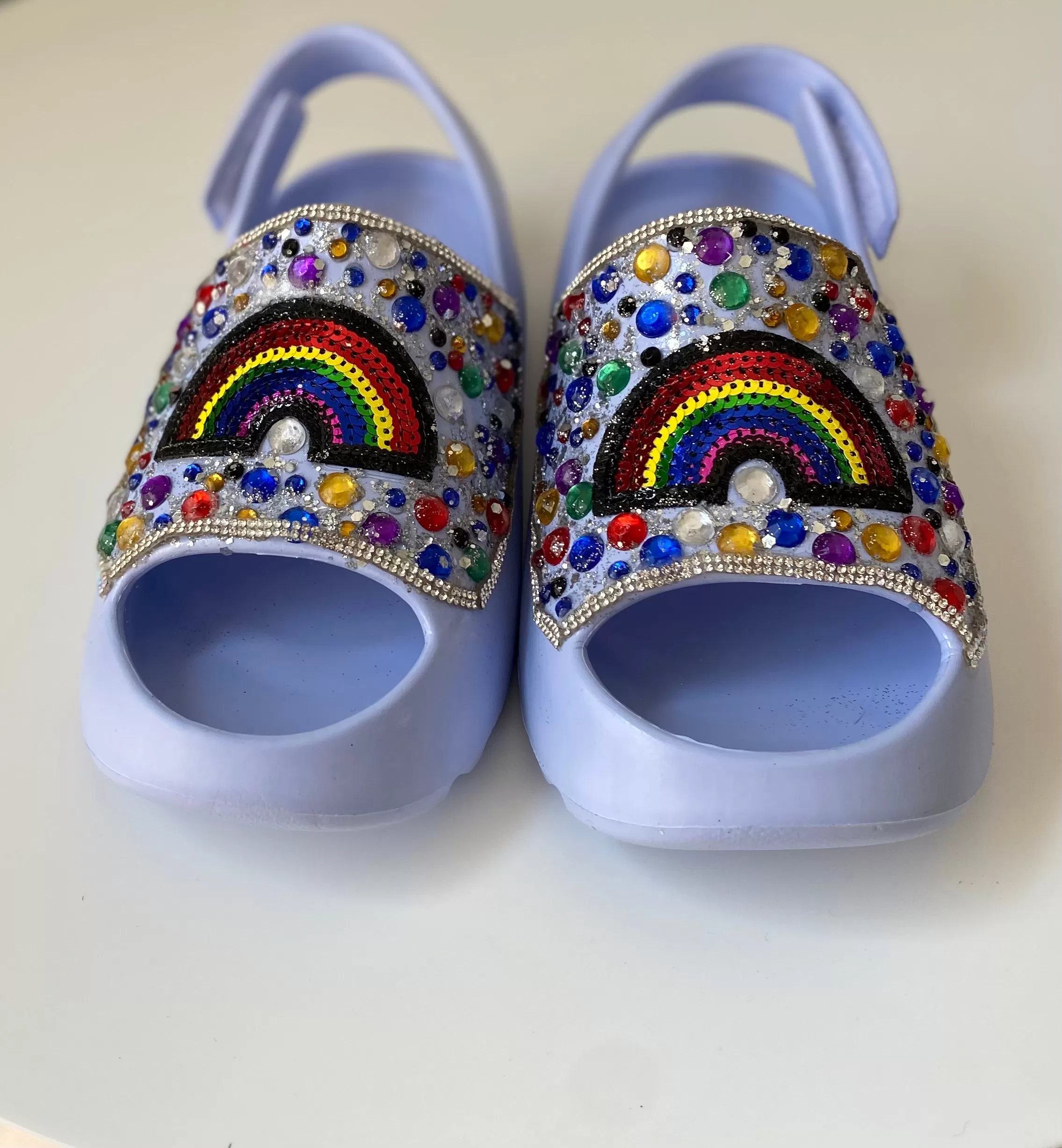 GIRLS EDIBLE RAINBOW BLUE SLIDES