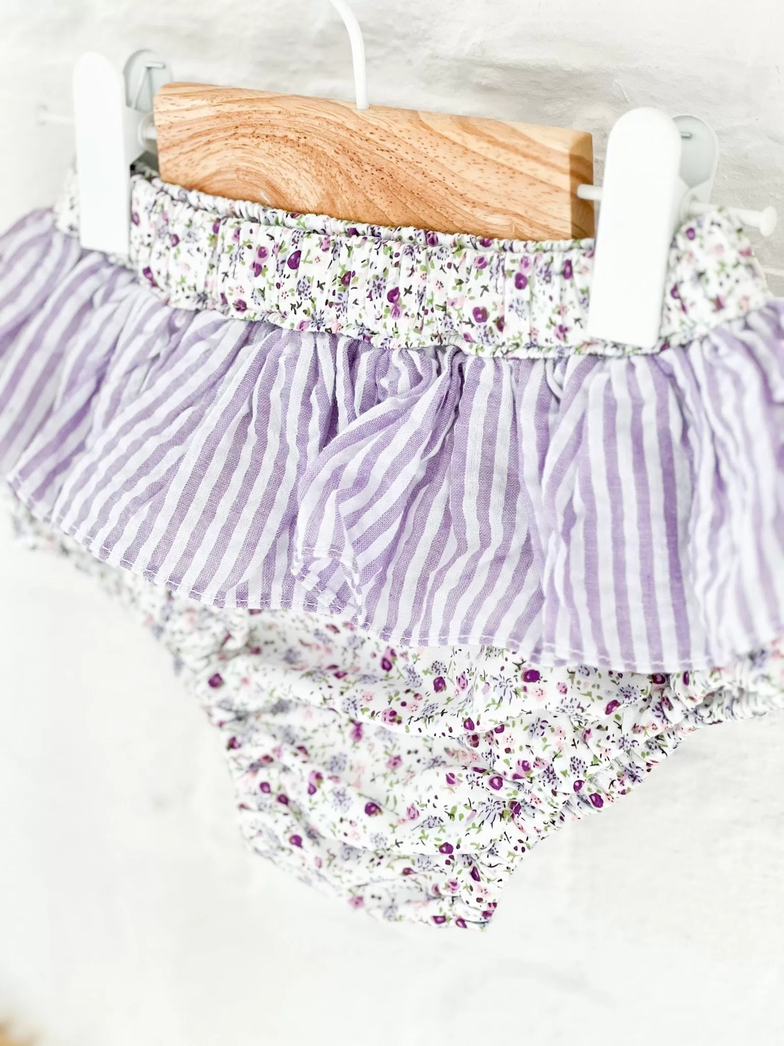 Girls Lilac Ditsy Print Swim Knickers