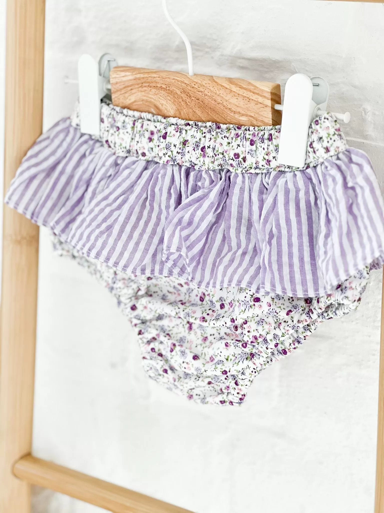 Girls Lilac Ditsy Print Swim Knickers