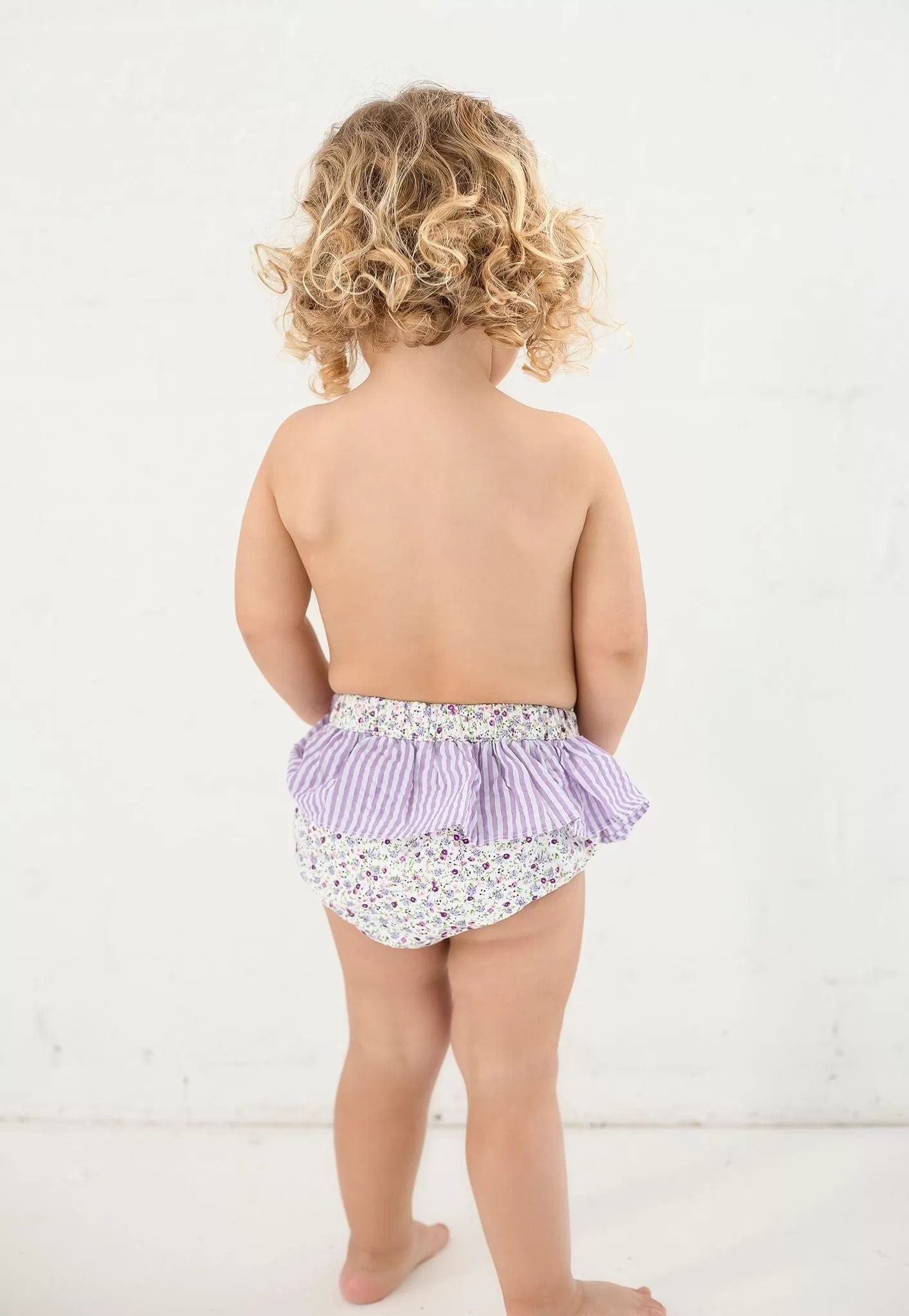 Girls Lilac Ditsy Print Swim Knickers