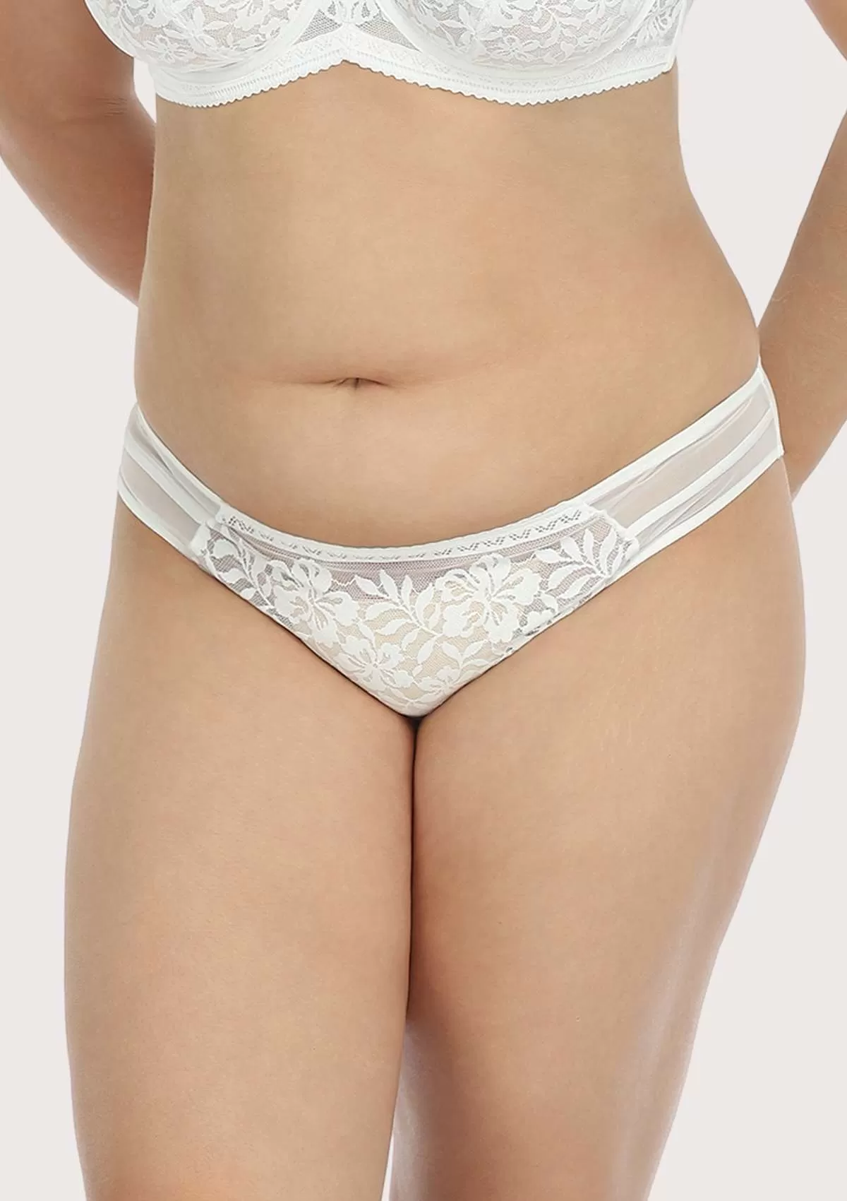 Gladioli White Floral Lace Bikini Underwear