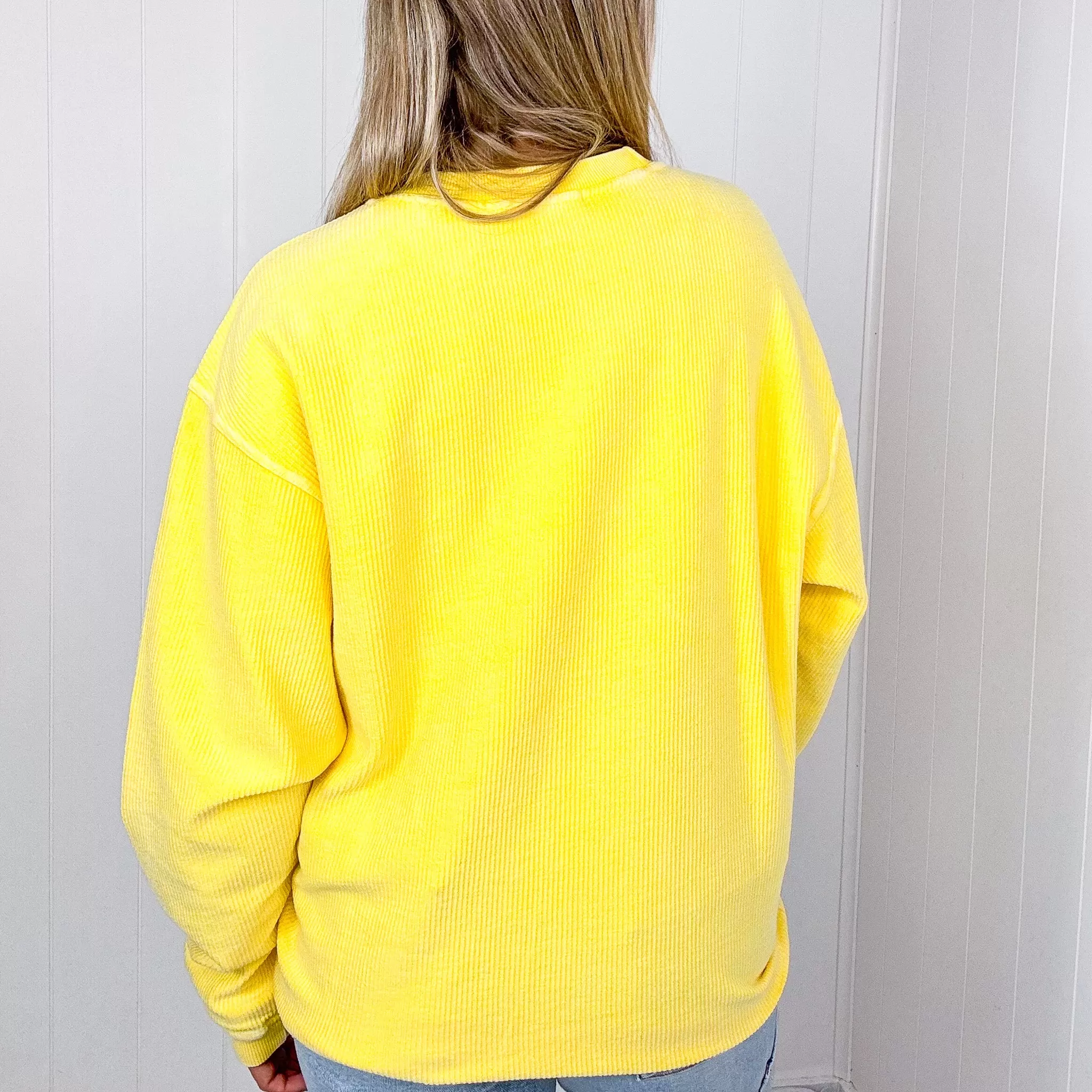 Golden Oversized Luxe Soft Corded Crewneck Pullover