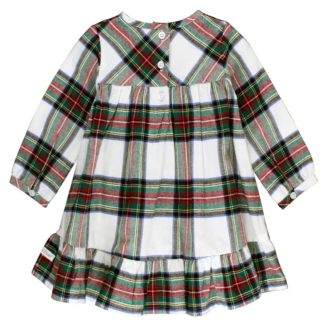 Good Tidings Plaid Long Sleeve Ruffle Hem Dress