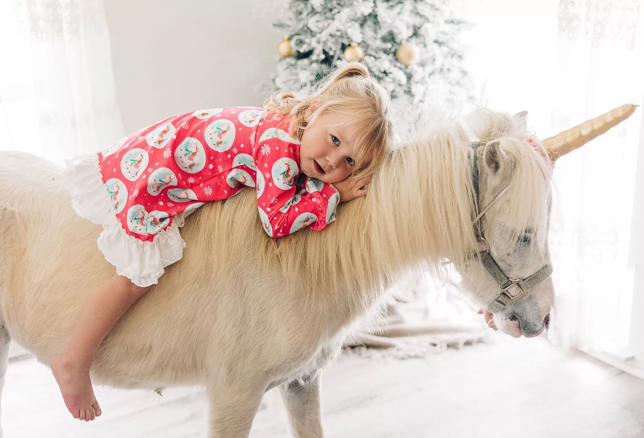 Gown with Bloomers - Christmas Unicorn