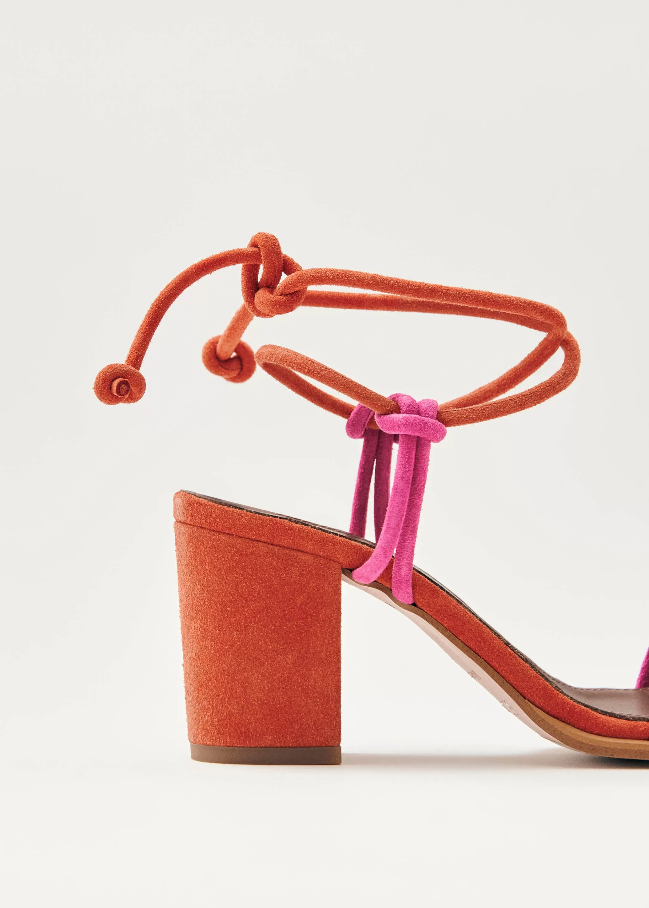 Grace Bicolor Magenta Orange Leather Sandals