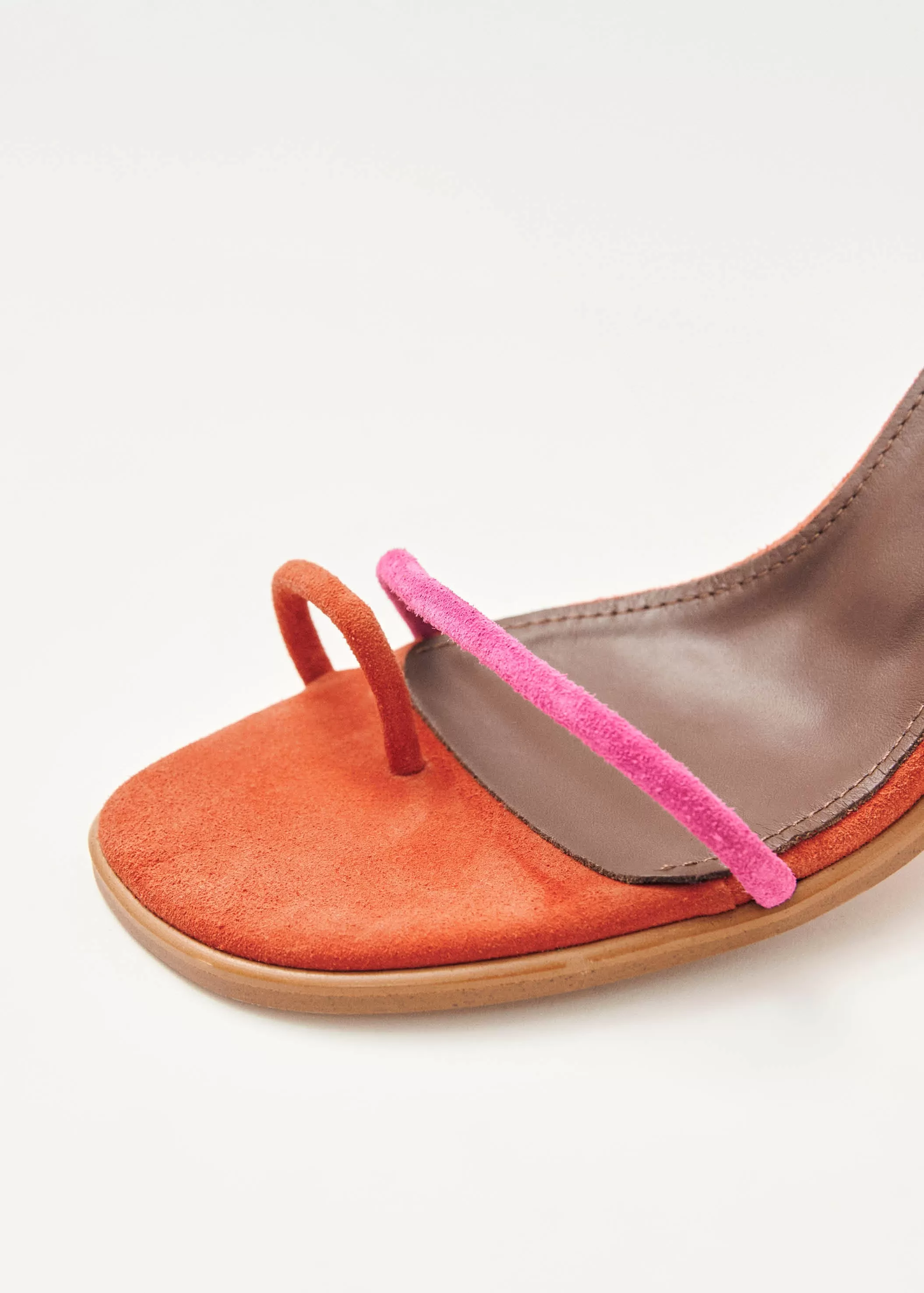 Grace Bicolor Magenta Orange Leather Sandals