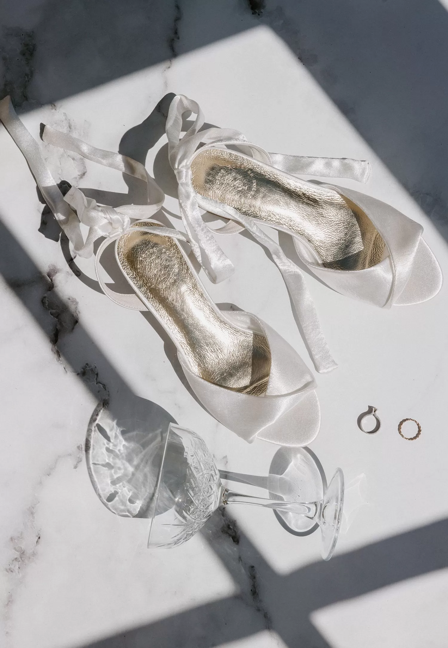 GRACE - LOW HEEL SATIN BRIDAL SANDALS