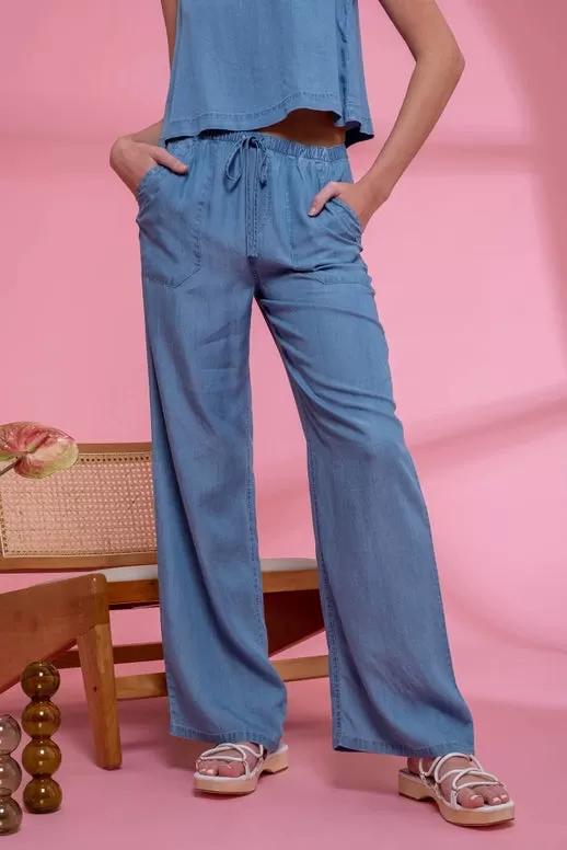 Halee Drawstring Chambray Pants