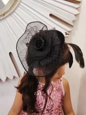 Hat Black Fascinator with Veil