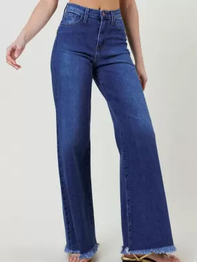 High Waist Wide Flood Denim Jeans