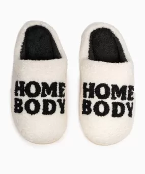 Home Body Slippers - Cream/Black