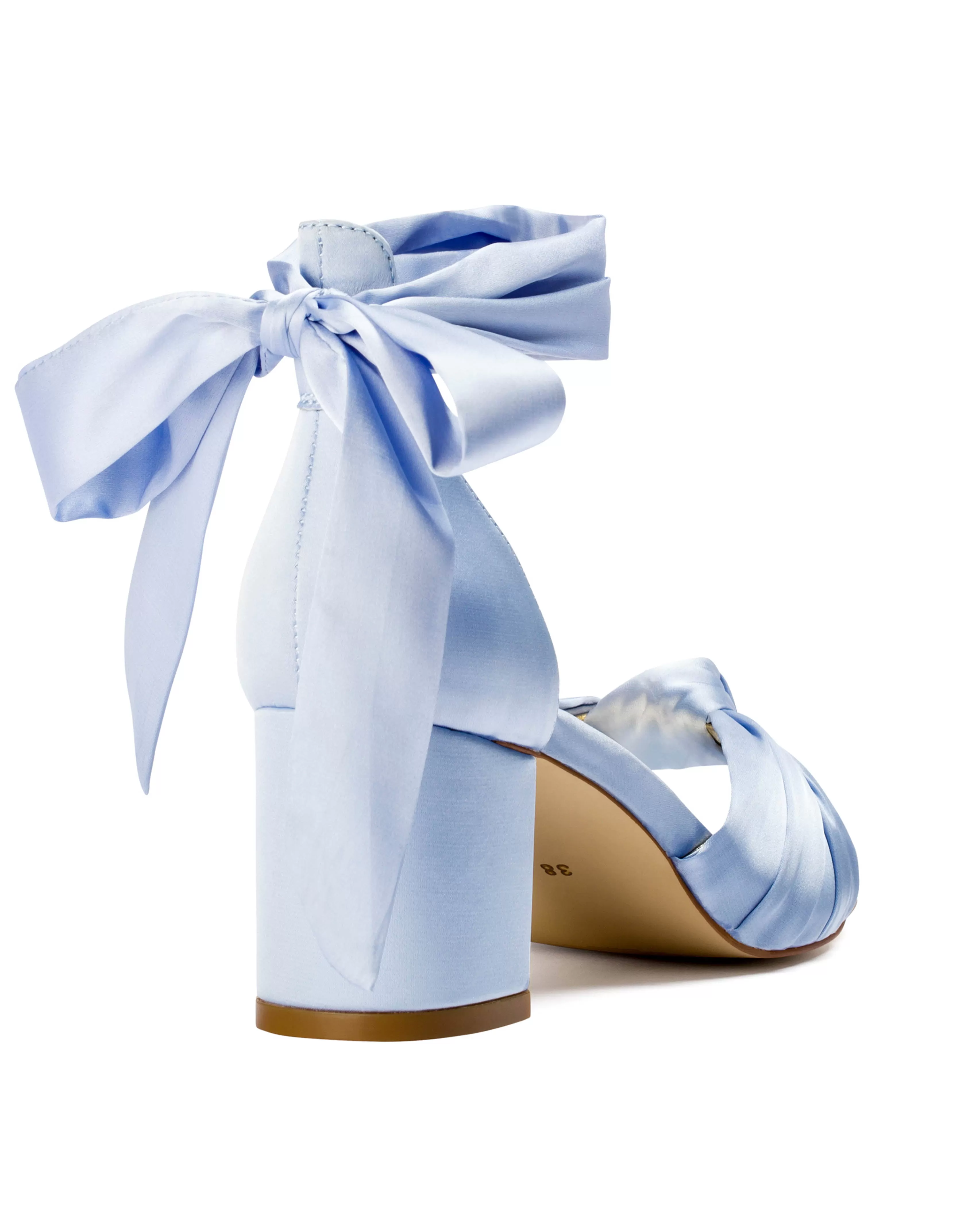 HONEY - BLUE SATIN LOW HEEL WEDDING SHOES