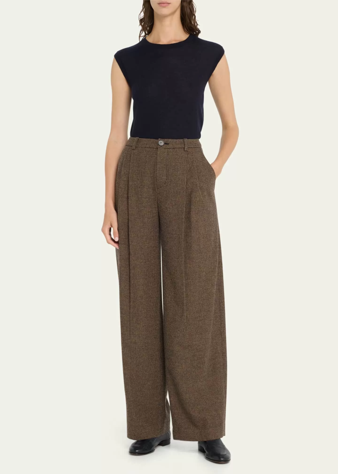 Houndstooth Pleat Front Pant