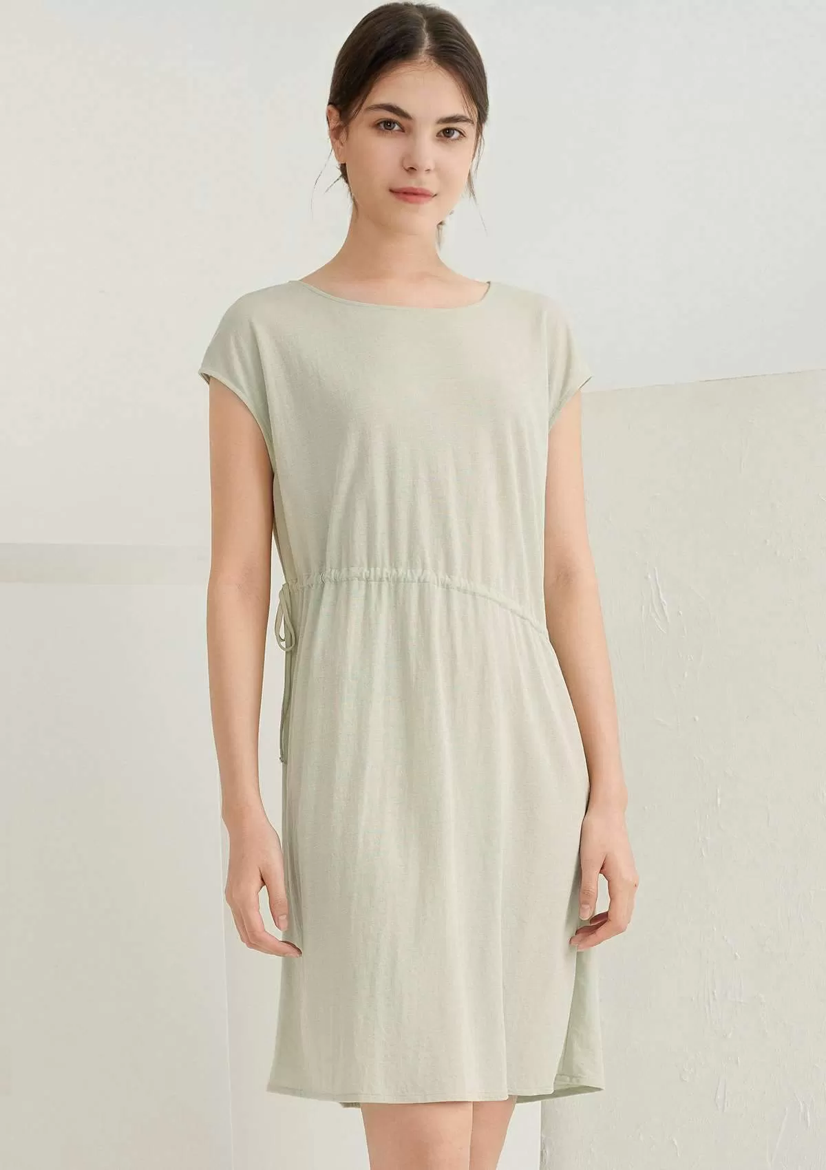 HSIA Sleepdress with Waist Drawstring and Seamless Shoulder Design