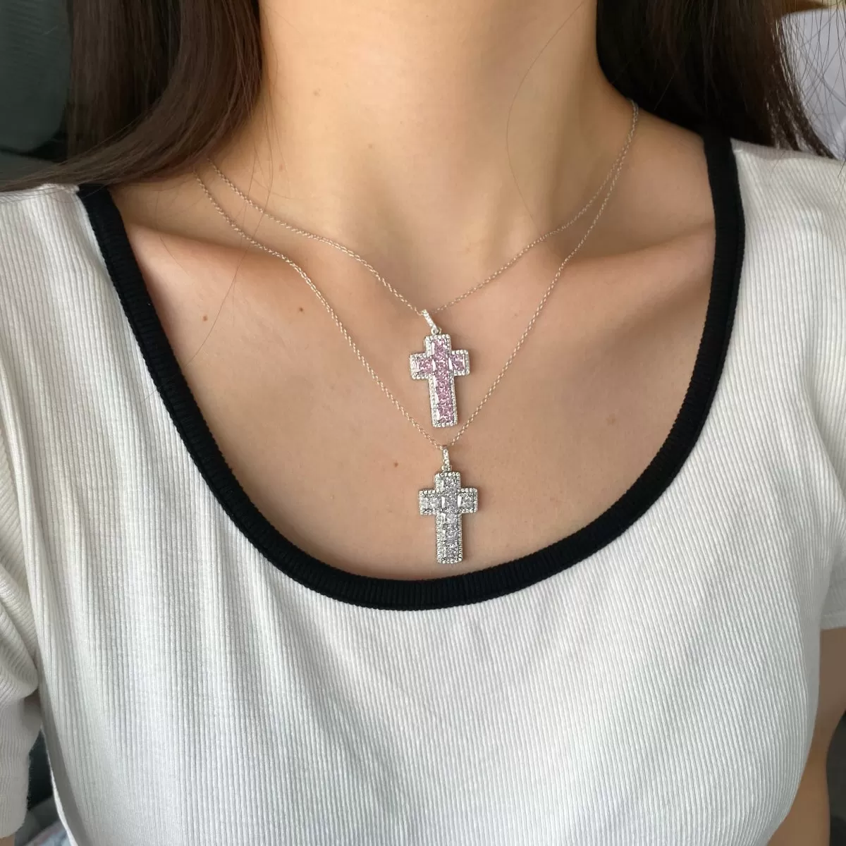 Icy Cross Necklace