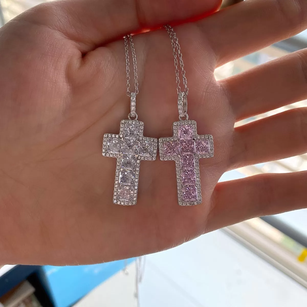 Icy Cross Necklace