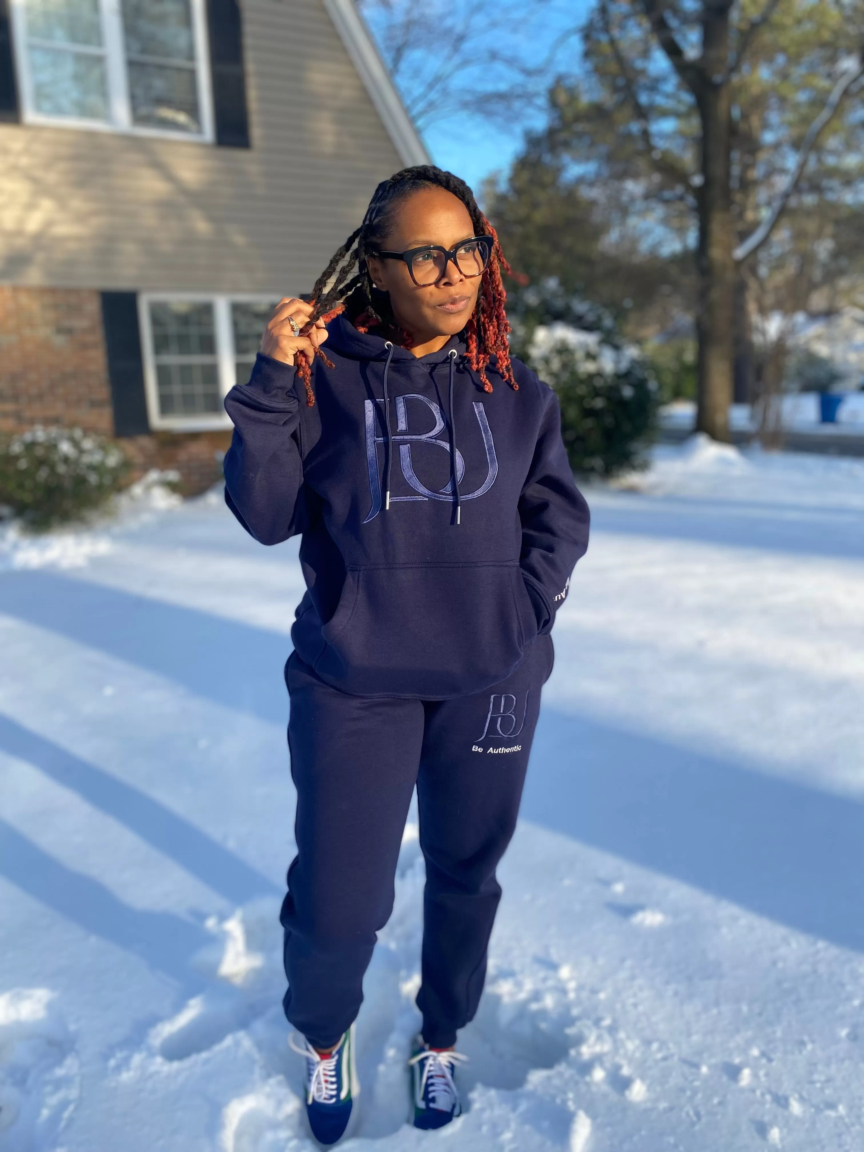 JBU Blueberry Embroidered Hoodie