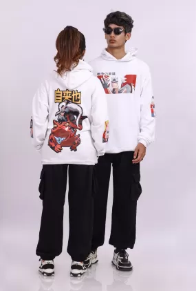 JIRAIYA White Oversized Hoodie