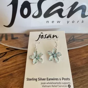 Josan SSW Blue Flax Flower Earrings