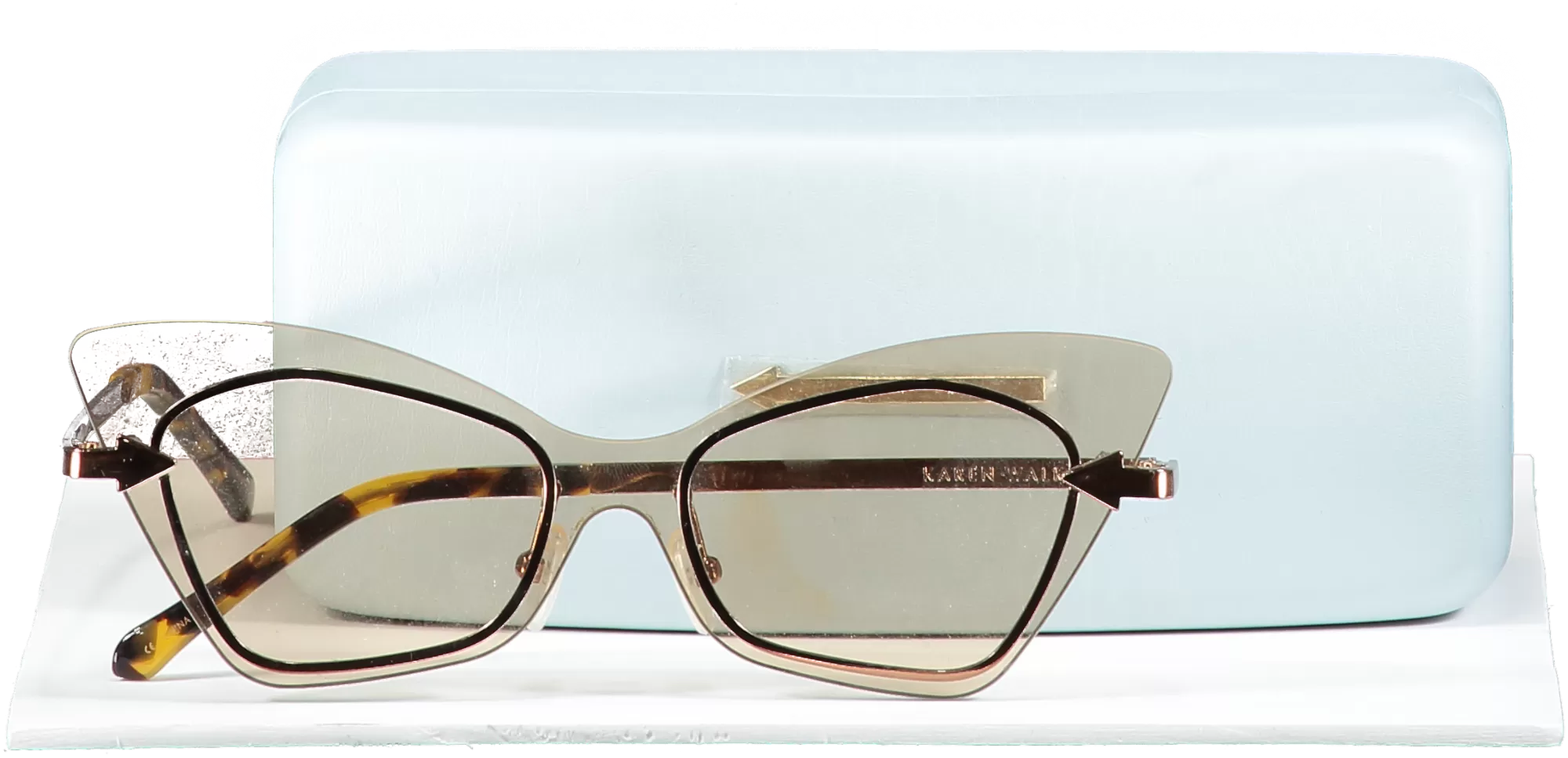 Karen Walker Brown Mrs Brill Sunglasses  in case