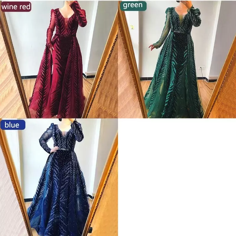 KAYLA - V-Neck Luxury Beading Gown