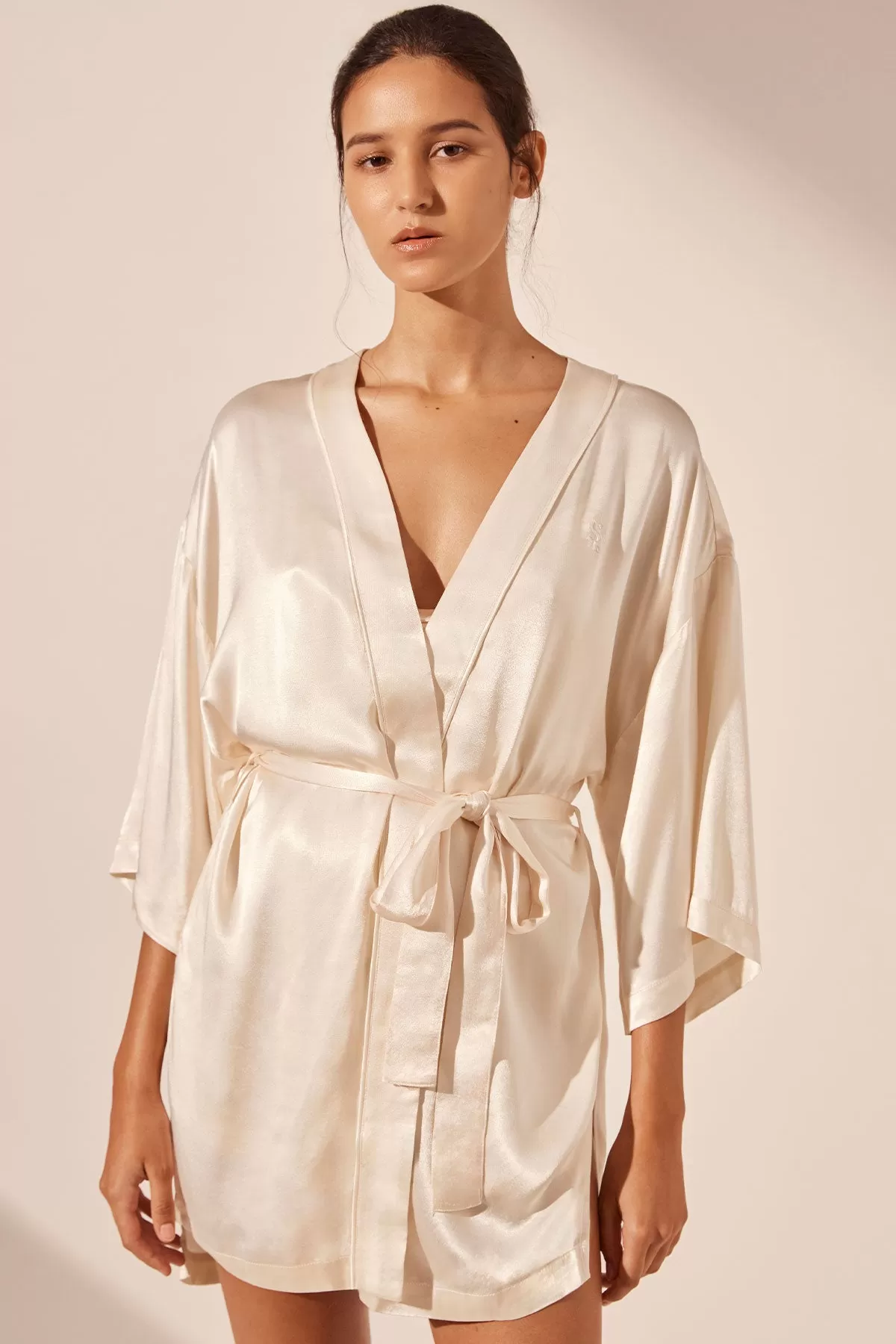 LA LUNE LOUNGE ROBE - CREAM