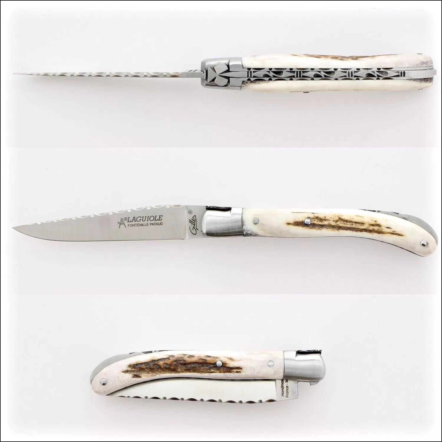 Laguiole Le Pocket Guilloche Deer Stag Handle