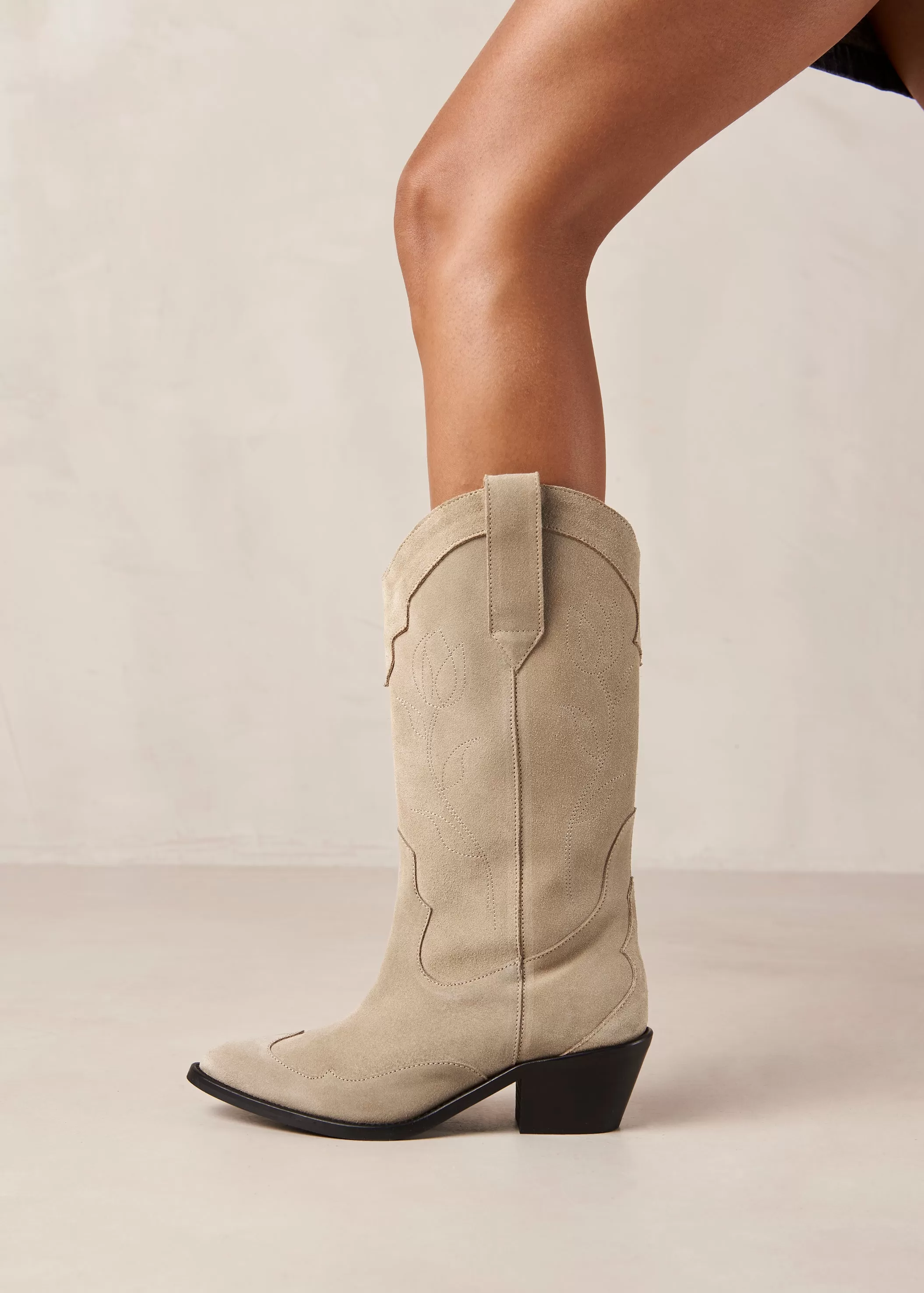 Liberty Suede Beige Leather Boots