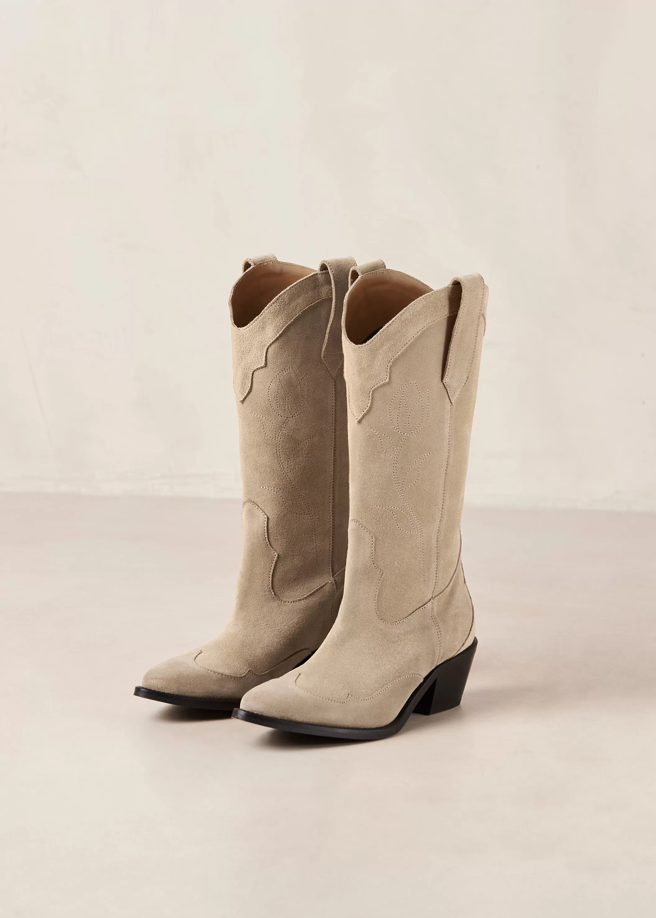 Liberty Suede Beige Leather Boots