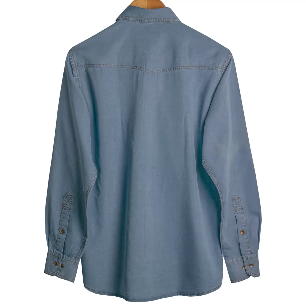 Light Blue Ice Washed Denim Shirt