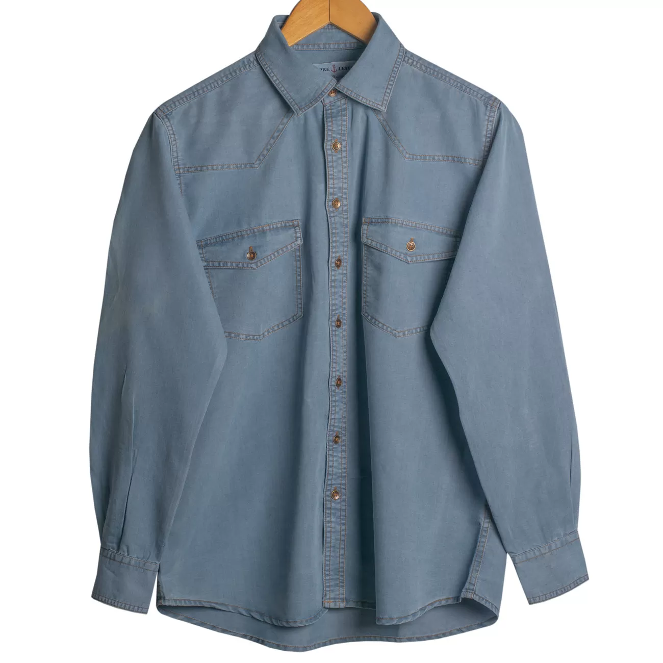 Light Blue Ice Washed Denim Shirt