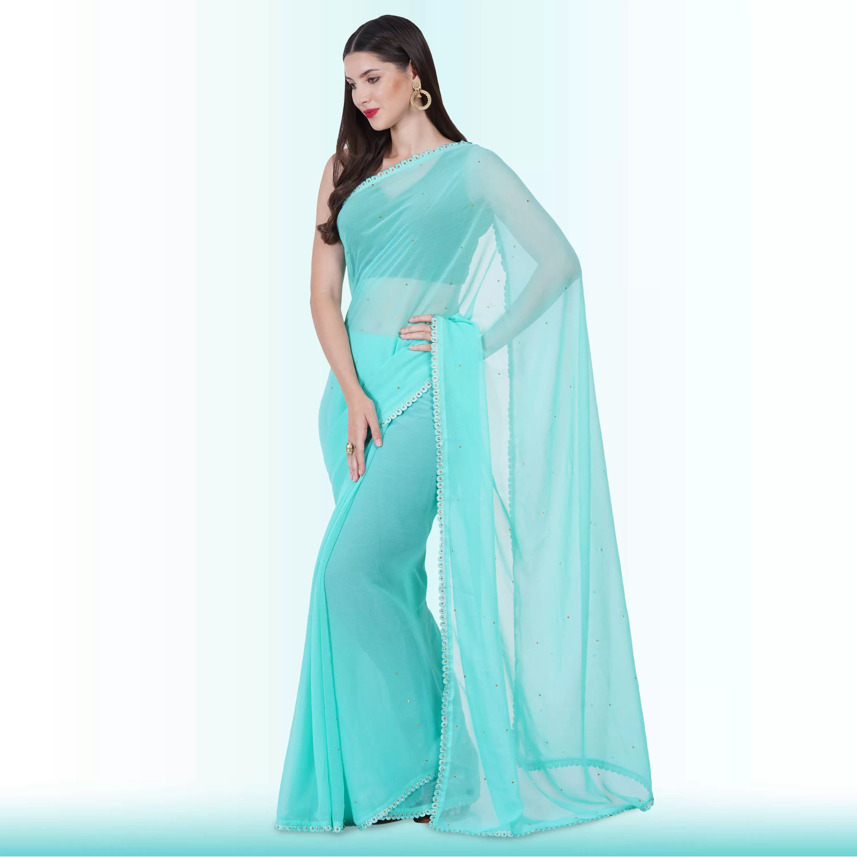 Light Green Georgette Saree