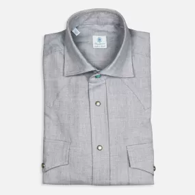 Light grey cotton cashmere rodeo shirt