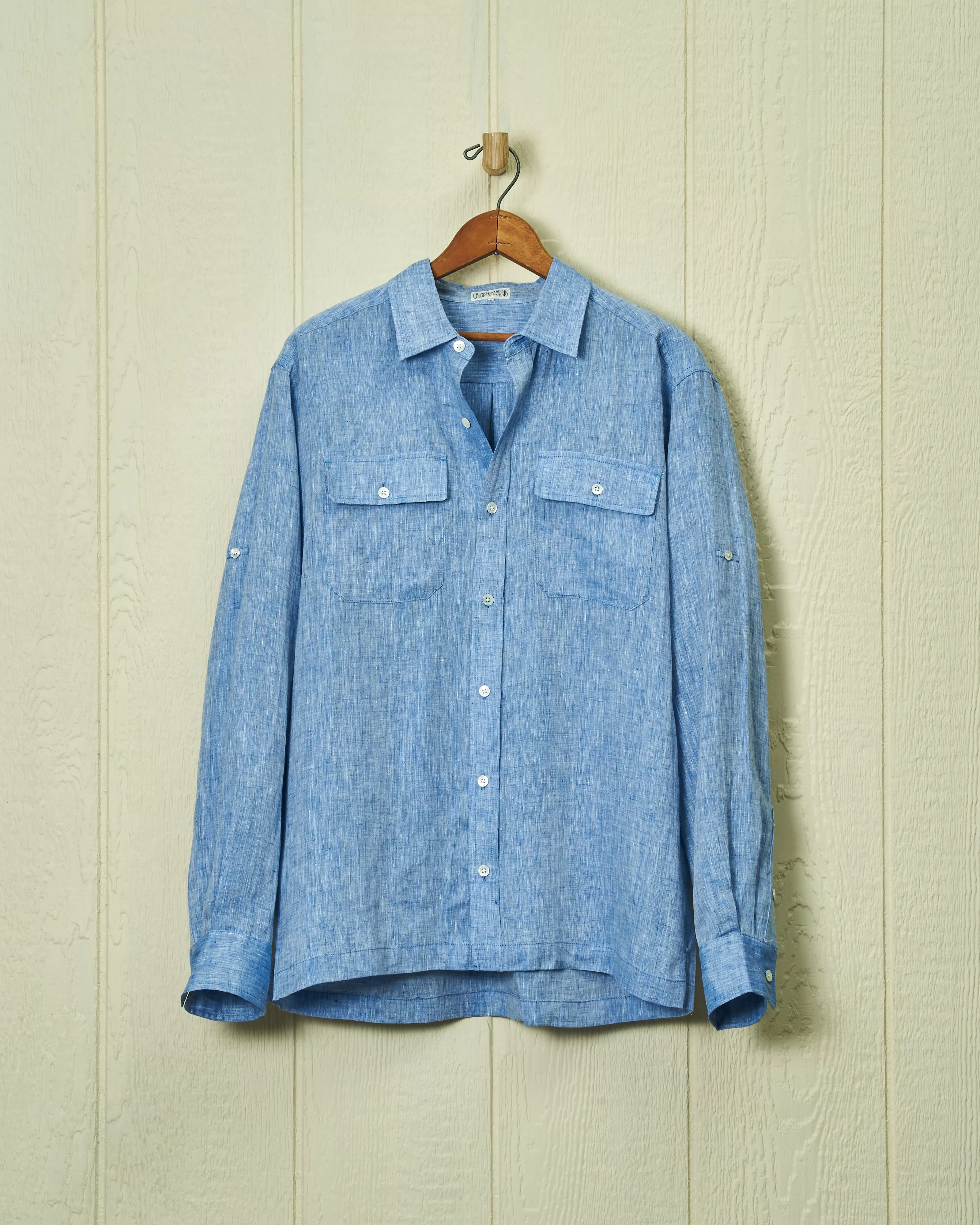 Linen Utility Shirt in Chambray