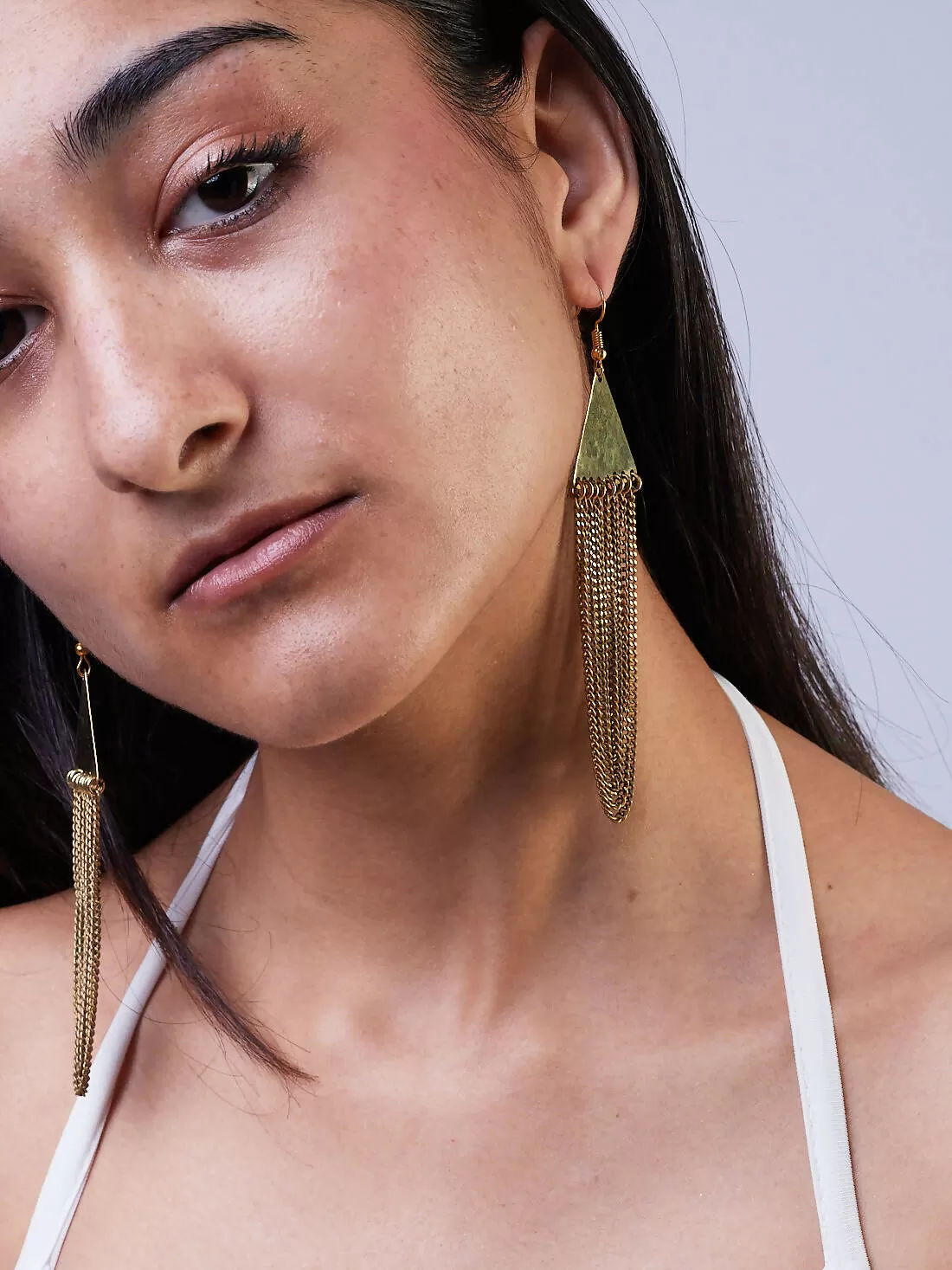 Lizola Aluoch Chained Earrings   Polisher - Brass