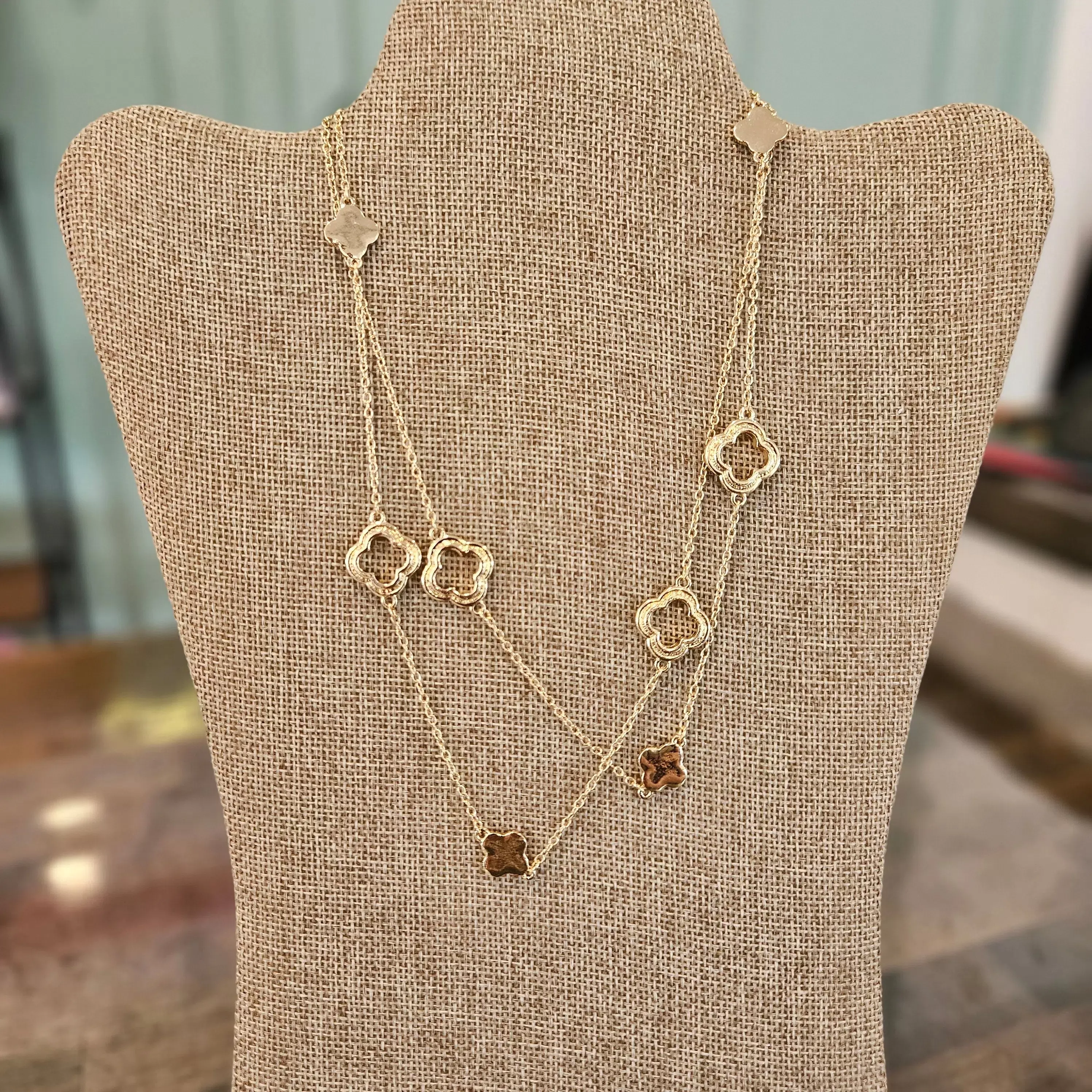 Long Clover Accent Necklace