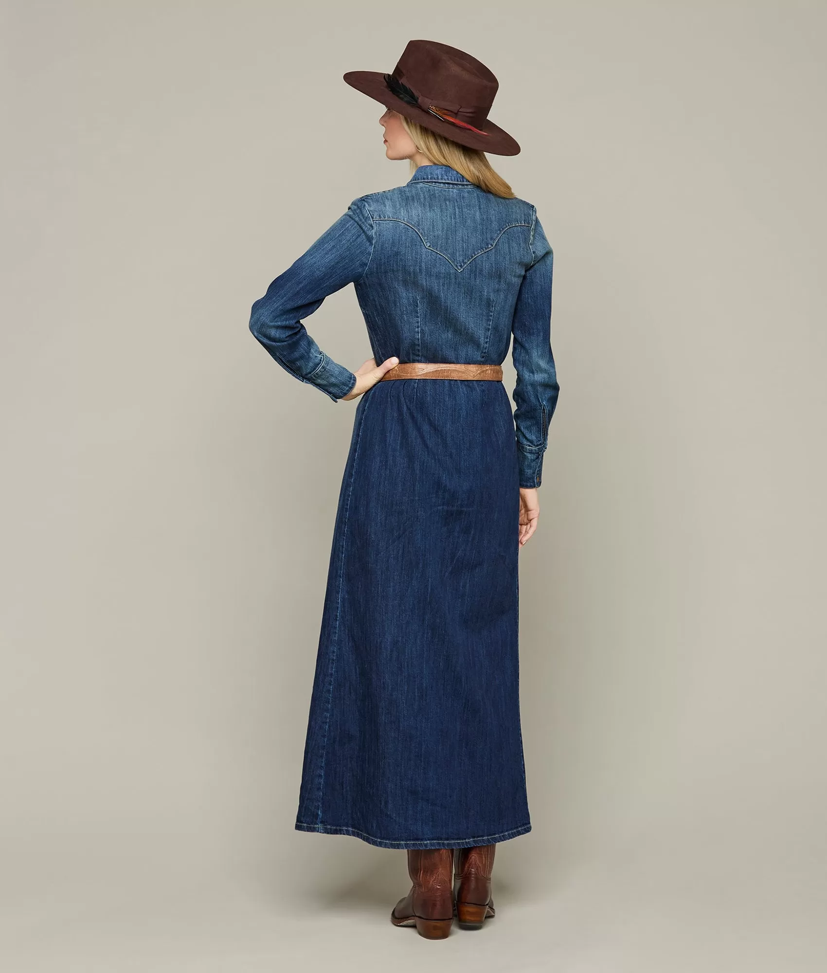 Long Denim Duster :: Medium Wash Denim